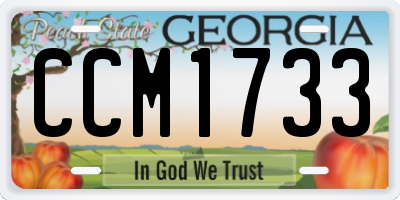 GA license plate CCM1733