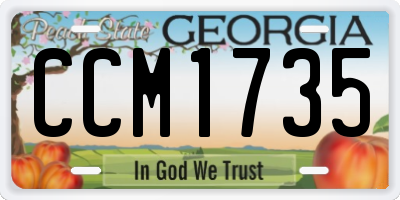 GA license plate CCM1735