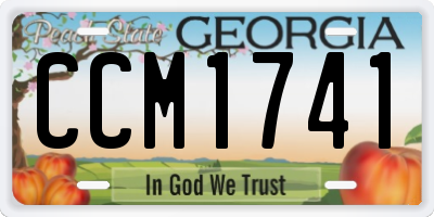 GA license plate CCM1741