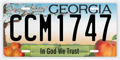 GA license plate CCM1747
