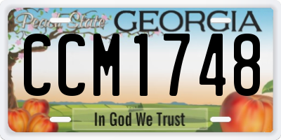 GA license plate CCM1748