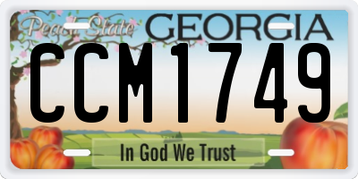 GA license plate CCM1749