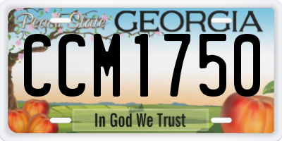 GA license plate CCM1750