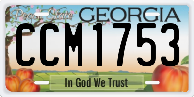 GA license plate CCM1753