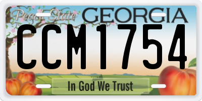 GA license plate CCM1754