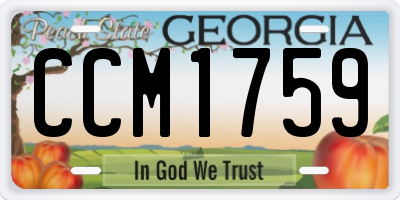 GA license plate CCM1759