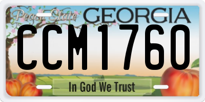 GA license plate CCM1760