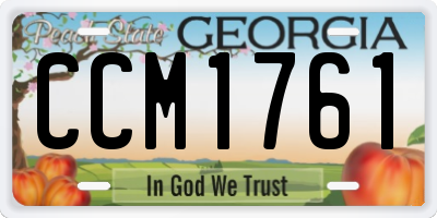 GA license plate CCM1761