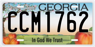 GA license plate CCM1762