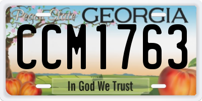 GA license plate CCM1763
