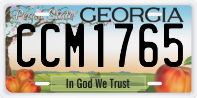 GA license plate CCM1765