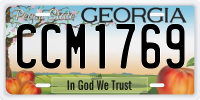GA license plate CCM1769