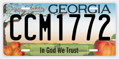 GA license plate CCM1772