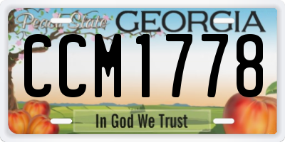 GA license plate CCM1778