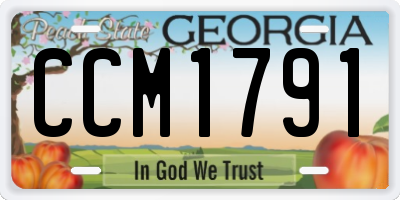 GA license plate CCM1791