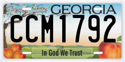GA license plate CCM1792