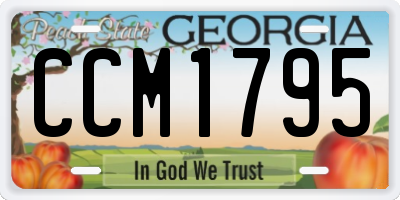 GA license plate CCM1795