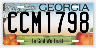 GA license plate CCM1798
