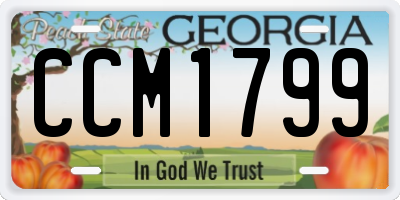 GA license plate CCM1799