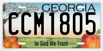 GA license plate CCM1805