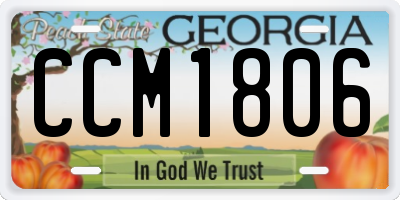 GA license plate CCM1806