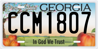 GA license plate CCM1807