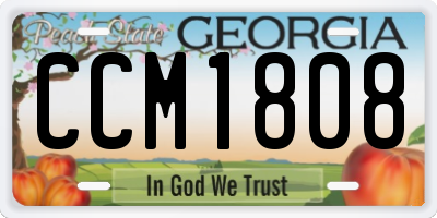 GA license plate CCM1808
