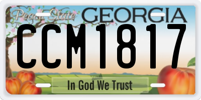 GA license plate CCM1817