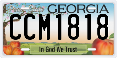 GA license plate CCM1818