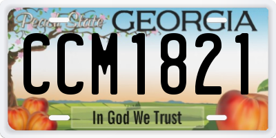 GA license plate CCM1821
