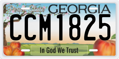 GA license plate CCM1825
