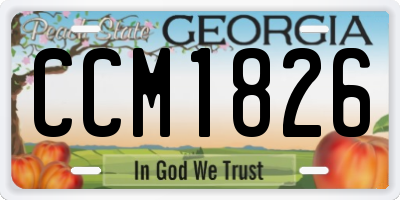 GA license plate CCM1826