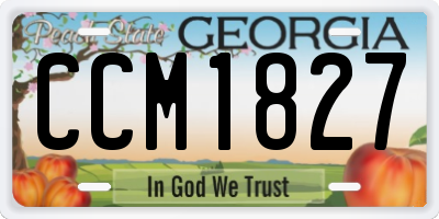 GA license plate CCM1827