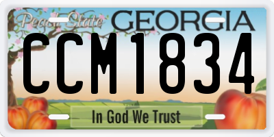 GA license plate CCM1834