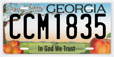 GA license plate CCM1835