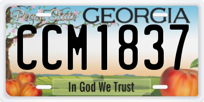 GA license plate CCM1837