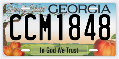 GA license plate CCM1848