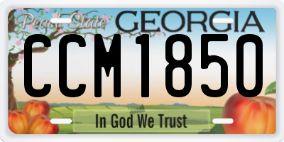 GA license plate CCM1850