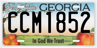 GA license plate CCM1852