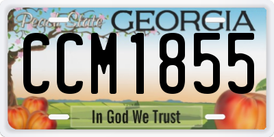GA license plate CCM1855