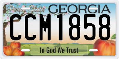 GA license plate CCM1858