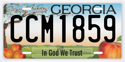 GA license plate CCM1859