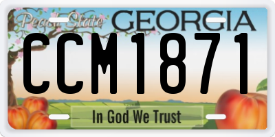 GA license plate CCM1871