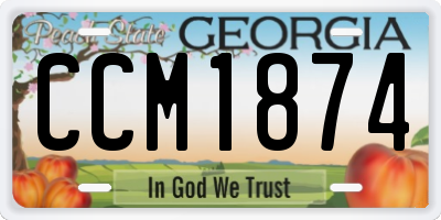 GA license plate CCM1874