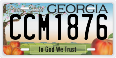 GA license plate CCM1876