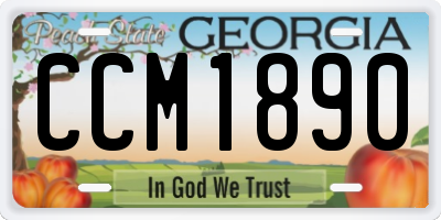 GA license plate CCM1890