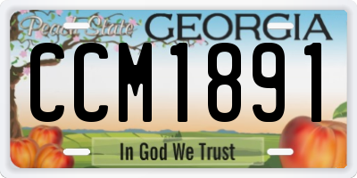 GA license plate CCM1891