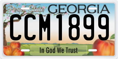 GA license plate CCM1899