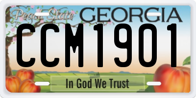 GA license plate CCM1901