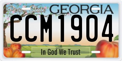 GA license plate CCM1904